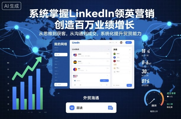 系统掌握LinkedIn领英营销,创造百万业绩增长,从思维到获客,从沟通到成交,系统化提升外贸能力-韬哥副业项目资源网