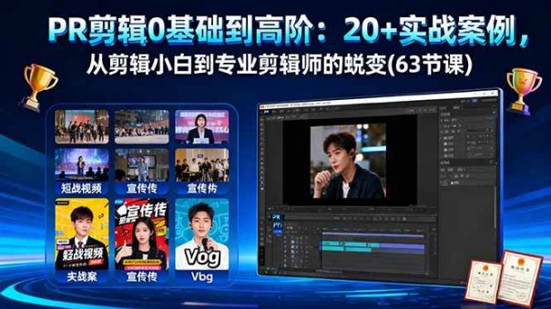 (16337期)PR剪辑0基础到高阶:20+实战案例,从剪辑小白到专业剪辑师的蜕变(63节课)-韬哥副业项目资源网