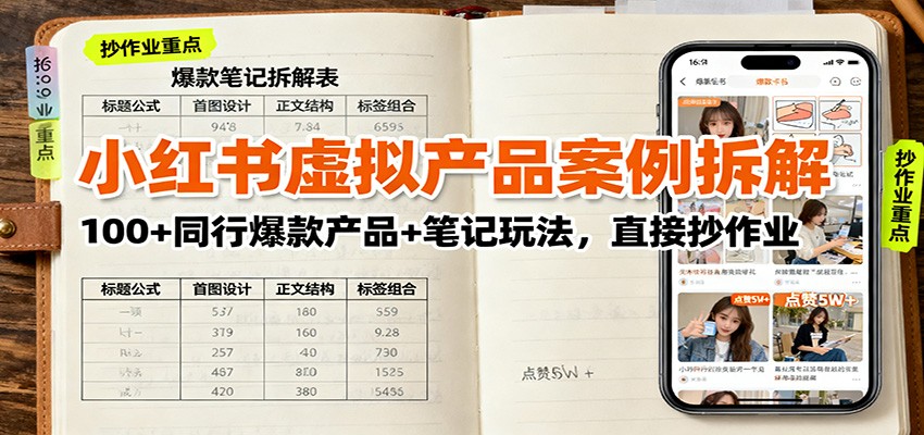 小红书虚拟产品案例拆解:100+同行爆款产品+笔记玩法,直接抄作业-韬哥副业项目资源网