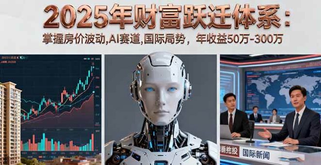 (16217期)2025年财富跃迁体系:掌握房价波动,AI赛道,国际局势,年收益50万-300万-韬哥副业项目资源网