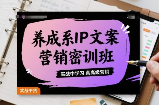 养成系IP文案营销密训班,实战中学习真高级营销-韬哥副业项目资源网