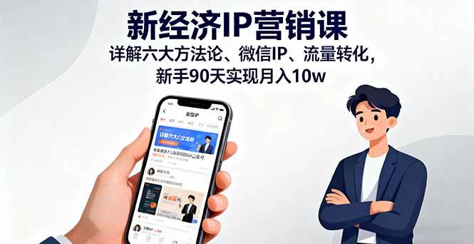 （16194期）新经济IP营销课：详解六大方法论、微信IP、流量转化，新手90天实现月入10w-韬哥副业项目资源网