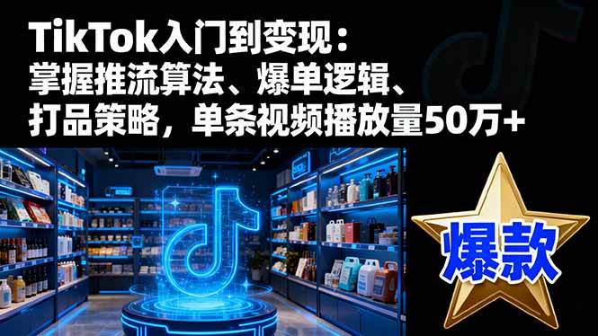 图片[1]-（16367期）TikTok入门到变现：掌握推流算法、爆单逻辑、打品策略，单条视频播放量50w-韬哥副业项目资源网