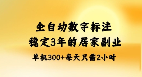 全自动数字标注，稳定3年的蓝海项目，居家也能矩阵开干的副业，单机日入3张+【揭秘】-韬哥副业项目资源网