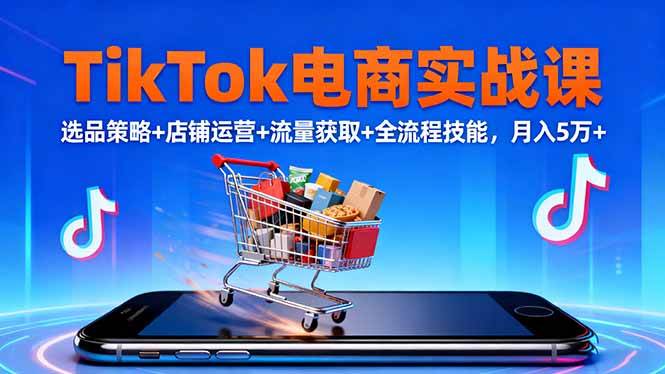 (16422期)TikTok电商实战课10月,选品策略+店铺运营+流量获取+全流程技能,月入5万+-韬哥副业项目资源网