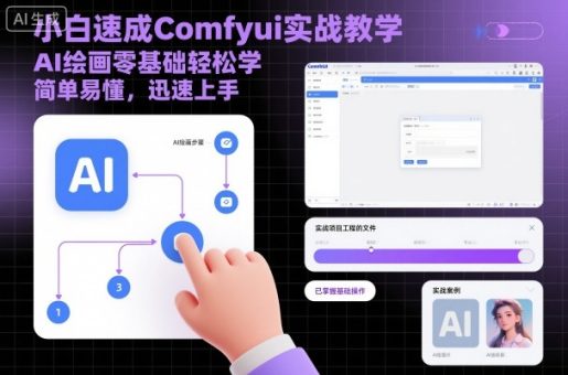 小白速成Comfyui实战教学,AI绘画零基础轻松学,简单易懂,迅速上手-韬哥副业项目资源网
