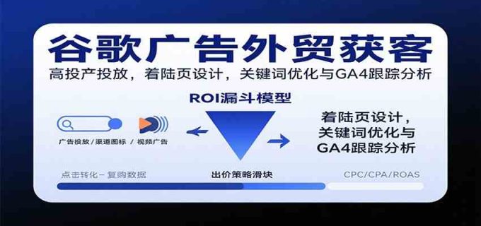 谷歌广告外贸获客,高投产投放,着陆页设计,关键词优化与GA4跟踪分析-韬哥副业项目资源网