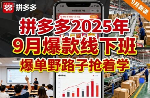 拼多多2025年9月爆款线下班，爆单野路子抢着学-韬哥副业项目资源网