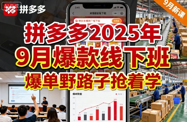 拼多多2025年9月爆款线下班，爆单野路子抢着学-韬哥副业项目资源网