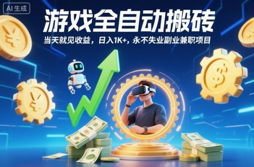 游戏全自动搬砖,当天就见收益,日入1K+,永不失业副业兼职项目【揭秘】-韬哥副业项目资源网
