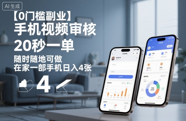 【0门槛副业】手机视频审核,20秒一单,随时随地可做,在家一部手机日入4张【揭秘】-韬哥副业项目资源网
