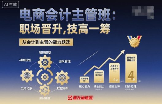 电商会计主管班,职场晋升,技高一筹-韬哥副业项目资源网