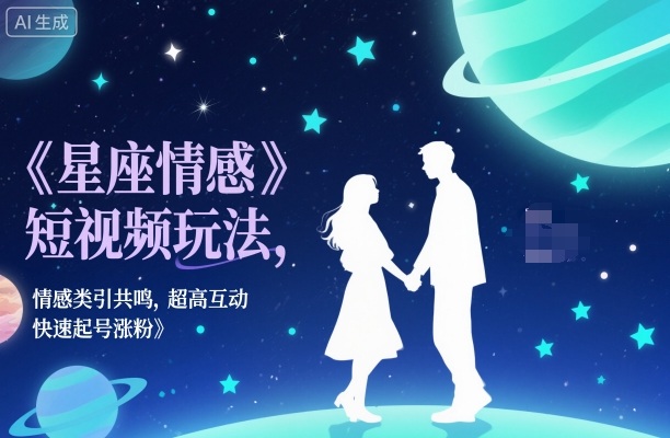 星座情感短视频玩法，情感类引共鸣，超高互动，快速起号涨粉-韬哥副业项目资源网