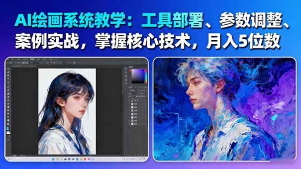 AI绘画系统教学:工具部署+参数调整+案例实战+核心技术,月入5位数-61节课-韬哥副业项目资源网