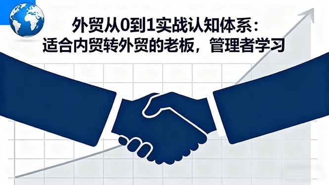 (16297期)外贸从0到1实战认知体系:适合内贸转外贸的老板,管理者学习-韬哥副业项目资源网