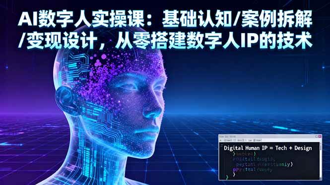 （16317期）AI数字人实操课：基础认知/案例拆解/变现设计，从零搭建数字人IP的技术-韬哥副业项目资源网