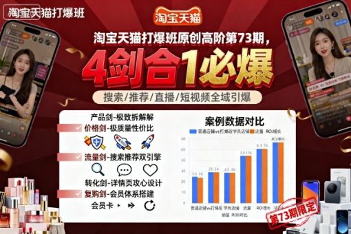 淘宝天猫打爆班原创高阶第73期，4剑合1必爆-韬哥副业项目资源网