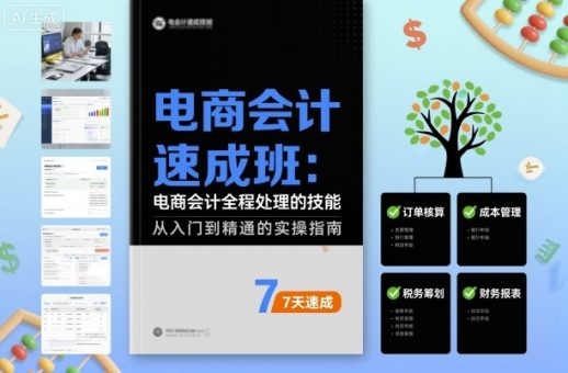 电商会计速成班,电商会计全程处理的技能-韬哥副业项目资源网