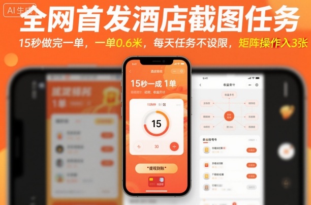 全网首发酒店截图任务，15秒做完一单，一单0.6米，每天任务不设限，矩阵操作日入3张【揭秘】-韬哥副业项目资源网