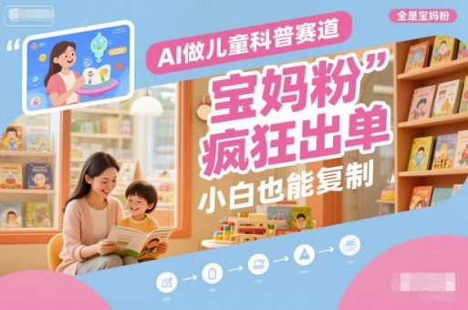 AI做儿童科普赛道,全是宝妈粉,橱窗疯狂出单,小白也能复制-韬哥副业项目资源网