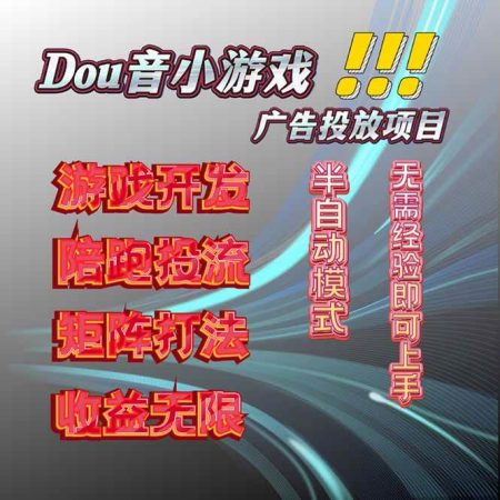 （16175期）抖音小游戏广告推广项目，2025最新实测落地，单日收益300+-韬哥副业项目资源网