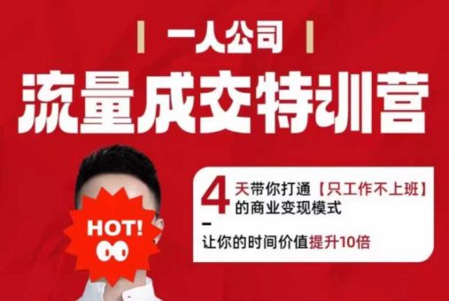 流量成交特训营2025年,4天带你打通【只工作不上班】的商业变现模式,让你的时间价值提升10倍-韬哥副业项目资源网