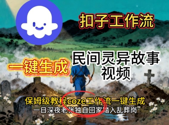 Coze扣子工作流一键生成民间灵异故事视频，保姆级教程搭建教学-韬哥副业项目资源网