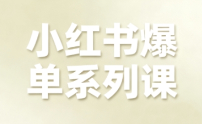 小红书爆单系列课，聚焦小红书电商全链路增长-韬哥副业项目资源网