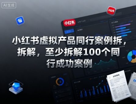 小红书虚拟产品同行案例拆解,至少拆解100个同行成功案例(更新)-韬哥副业项目资源网