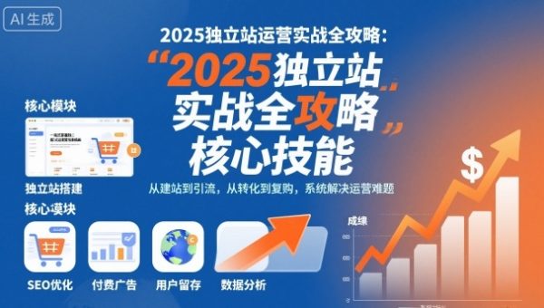2025独立站运营实战全攻略,一站式掌握独立站运营核心技能-韬哥副业项目资源网