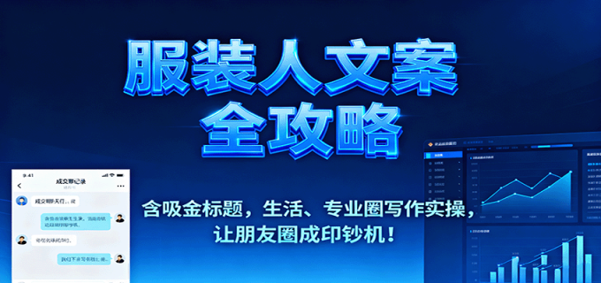 服装人文案全攻略,含吸金标题,生活、专业圈写作实操,让朋友圈成印钞机!-韬哥副业项目资源网