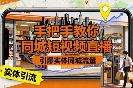 手把手教你同城短视频直播,引爆实体同城流量-韬哥副业项目资源网