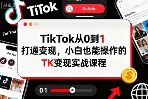 TikTok从0到1打通变现,小白也能操作的TK变现实战课程-韬哥副业项目资源网