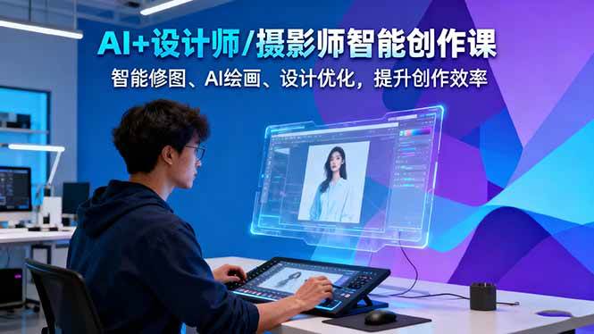 AI+设计师/摄影师智能创作课:智能修图、AI绘画、设计优化,提升创作效率-韬哥副业项目资源网