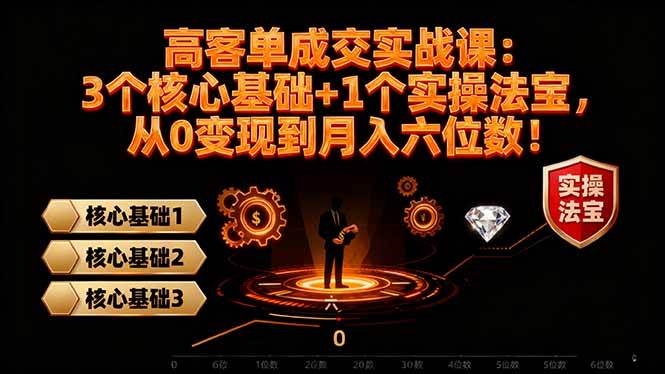 (16443期)高 客单成交实战课:3个核心基础+1个实操法宝,从0变现到月入六位数!-韬哥副业项目资源网