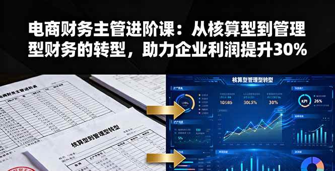 （16193期）电商财务主管进阶课：从核算型到管理型财务的转型，助力企业利润提升30%-韬哥副业项目资源网