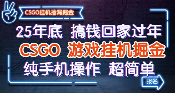 (16343期)25年底搞钱回家过年,CSGO游戏挂机掘金,纯手机操作超简单-韬哥副业项目资源网