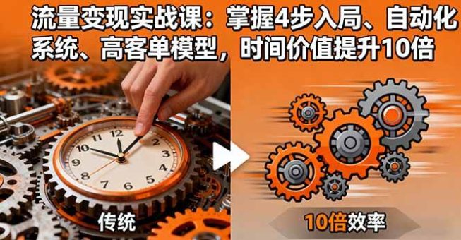 (16197期)流量变现实战课:掌握4步入局、自动化系统、高客单模型,时间价值提升10倍-韬哥副业项目资源网