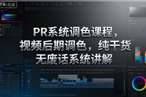 PR系统调色课程,视频后期调色,纯干货无废话系统讲解-韬哥副业项目资源网