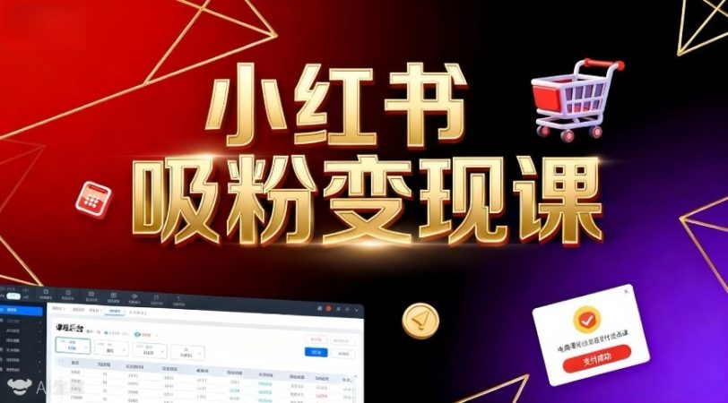 《小红书吸粉变现》当天变现不是梦！揭秘小红书吸粉变现的财富密码-韬哥副业项目资源网