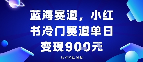 小红书冷门蓝海赛道，0成本，单日变现多张-韬哥副业项目资源网