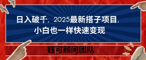 日入破K，2025最新搭子项目，小白也一样快速变现-韬哥副业项目资源网