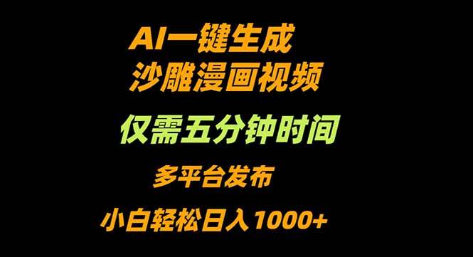 （16320期）AI一键生成沙雕动漫视频，只需5分钟，小白轻松日入1000+-韬哥副业项目资源网