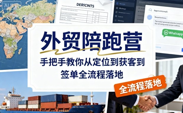 外贸陪跑营，手把手教你从定位到获客到签单全流程落地-韬哥副业项目资源网
