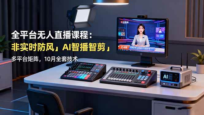 （16279期）全平台无人直播课程：非实时防风＋AI智播智剪＋多平台矩阵，10月全套技术-韬哥副业项目资源网