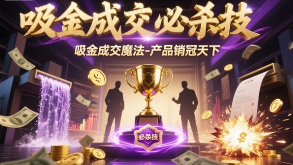 吸金成交必杀技，吸金成交魔法-产品销冠天下-韬哥副业项目资源网