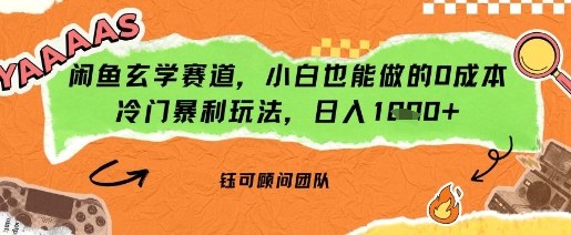 闲鱼玄学赛道，小白也能做的0成本冷门暴利玩法，日入多张-韬哥副业项目资源网