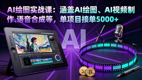 （16304期）AI绘图实战课：涵盖AI绘图、AI视频制作、语音合成等，单项目接单5000+-韬哥副业项目资源网