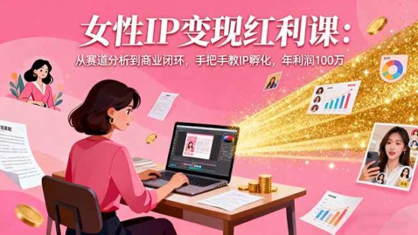 (16294期)女性IP变现红利课:从赛道分析到商业闭环,手把手教IP孵化,年利润100万-韬哥副业项目资源网