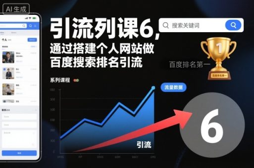 引流系列课6，通过搭建个人网站做百度搜索排名引流-韬哥副业项目资源网